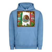Pigment Pebble Blue mexican flag background with cactus and sunflower tumbler Urban Hoodie - Jasminsmagicworld