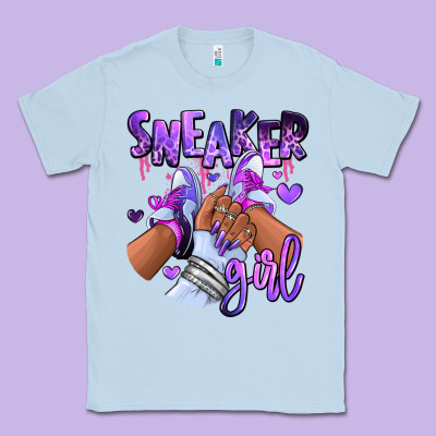 Purple Galaxy Sneaker Girl Classic Tee Designed By Ranaportraitstore