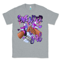 Heather Grey Purple galaxy sneaker girl Classic Tee - RanaPortraitStore