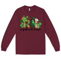 Burgundy st. patricks day registered nurse rn Long Sleeve Tee - BarkalooDesign