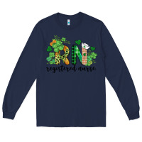 Navy st. patricks day registered nurse rn Long Sleeve Tee - BarkalooDesign