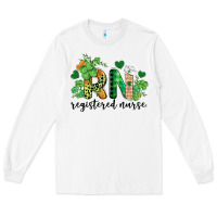 White st. patricks day registered nurse rn Long Sleeve Tee - BarkalooDesign
