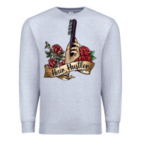 Heather Grey hair hustler 4 Premium Sweatshirt - SublimationCraftShop