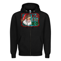 Black Santa Ho Ho Ho Zipper Hoodie - RanaPortraitStore