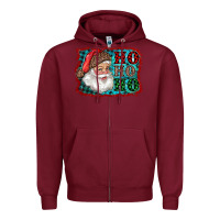 Burgundy Santa Ho Ho Ho Zipper Hoodie - RanaPortraitStore