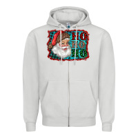 Dove Grey Santa Ho Ho Ho Zipper Hoodie - RanaPortraitStore