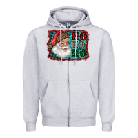 Heather Grey Santa Ho Ho Ho Zipper Hoodie - RanaPortraitStore