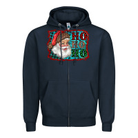 Navy Santa Ho Ho Ho Zipper Hoodie - RanaPortraitStore