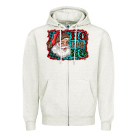 Oatmeal Heather Santa Ho Ho Ho Zipper Hoodie - RanaPortraitStore