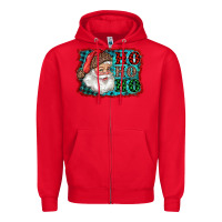 Red Santa Ho Ho Ho Zipper Hoodie - RanaPortraitStore