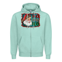 Seafoam Santa Ho Ho Ho Zipper Hoodie - RanaPortraitStore