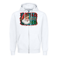 White Santa Ho Ho Ho Zipper Hoodie - RanaPortraitStore