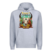 Heather Grey desert vibes wild west Premium Hoodie - NancyCooperArtShop