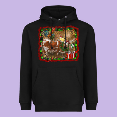 Christmas Farm Animals Heavyweight Hoodie Designed By Ranaportraitstore