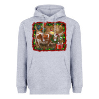 Heather Grey christmas farm animals Heavyweight Hoodie - RanaPortraitStore