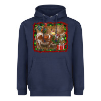 Navy christmas farm animals Heavyweight Hoodie - RanaPortraitStore