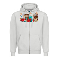 Dove Grey Nurse coffee cups Zipper Hoodie - texasbilliewilder