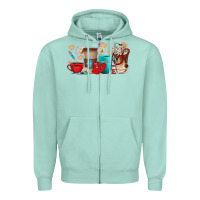 Seafoam Nurse coffee cups Zipper Hoodie - texasbilliewilder