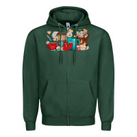 Sports Green Nurse coffee cups Zipper Hoodie - texasbilliewilder
