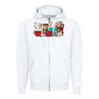 White Nurse coffee cups Zipper Hoodie - texasbilliewilder