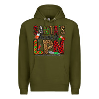 Army Green santa's favorite lpn Premium Hoodie - Jasminsmagicworld