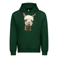 Forest Green Alpaca Head Urban Hoodie - LillyAllenDesigns