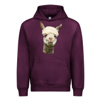 Mauve Wine Alpaca Head Urban Hoodie - LillyAllenDesigns