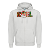 Dove Grey Western Noel Santa Claus Zipper Hoodie - RanaPortraitStore