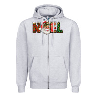 Heather Grey Western Noel Santa Claus Zipper Hoodie - RanaPortraitStore
