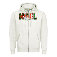 Oatmeal Heather Western Noel Santa Claus Zipper Hoodie - RanaPortraitStore