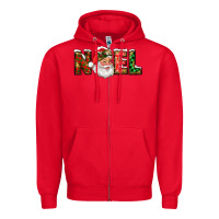 Red Western Noel Santa Claus Zipper Hoodie - RanaPortraitStore