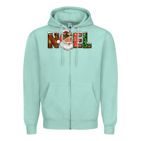 Seafoam Western Noel Santa Claus Zipper Hoodie - RanaPortraitStore