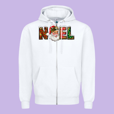 Zipper Hoodie Western Noel Santa Claus