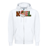 White Western Noel Santa Claus Zipper Hoodie - RanaPortraitStore