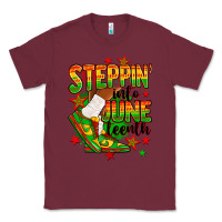 Burgundy Steppin' into Juneteenth Classic Tee - RanaPortraitStore