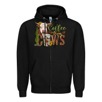 Black coffee then cows Zipper Hoodie - texasbilliewilder