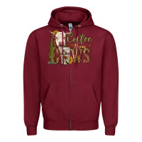 Burgundy coffee then cows Zipper Hoodie - texasbilliewilder