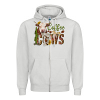 Dove Grey coffee then cows Zipper Hoodie - texasbilliewilder