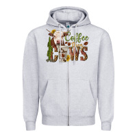 Heather Grey coffee then cows Zipper Hoodie - texasbilliewilder