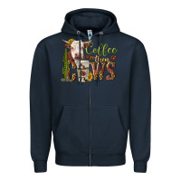 Navy coffee then cows Zipper Hoodie - texasbilliewilder