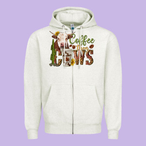Coffee Then Cows Zipper Hoodie Designed By Texasbilliewilder
