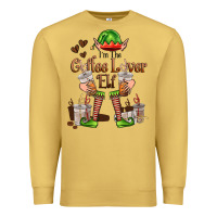 Antique Gold im the coffee lover elf Premium Sweatshirt - FaDigitalArtStudio
