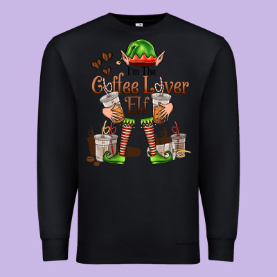 Im The Coffee Lover Elf Premium Sweatshirt Designed By Fadigitalartstudio