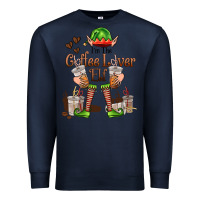 Navy im the coffee lover elf Premium Sweatshirt - FaDigitalArtStudio