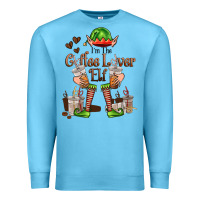 Ocean Blue im the coffee lover elf Premium Sweatshirt - FaDigitalArtStudio