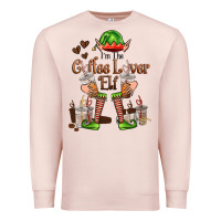 Pale Pink im the coffee lover elf Premium Sweatshirt - FaDigitalArtStudio