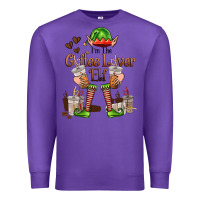 Purple im the coffee lover elf Premium Sweatshirt - FaDigitalArtStudio