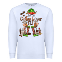 White im the coffee lover elf Premium Sweatshirt - FaDigitalArtStudio