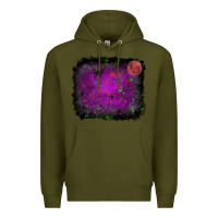 Army Green halloween backround moon Premium Hoodie - RanaPortraitStore
