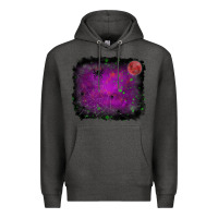 Charcoal Heather halloween backround moon Premium Hoodie - RanaPortraitStore